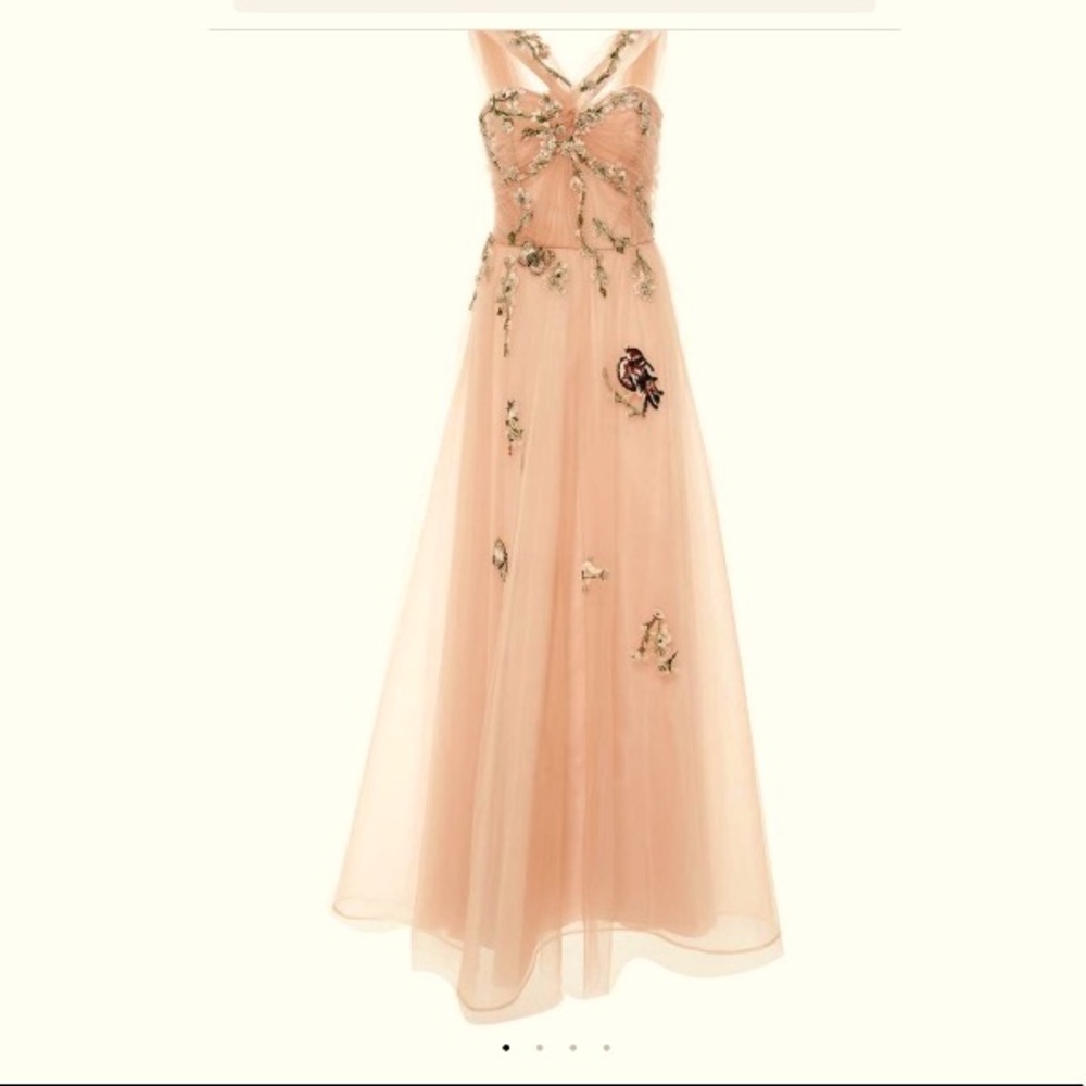 NWOT sz 4 US Embellished Tulle PatBo Patricia Bonaldi Gown Nude/Pink